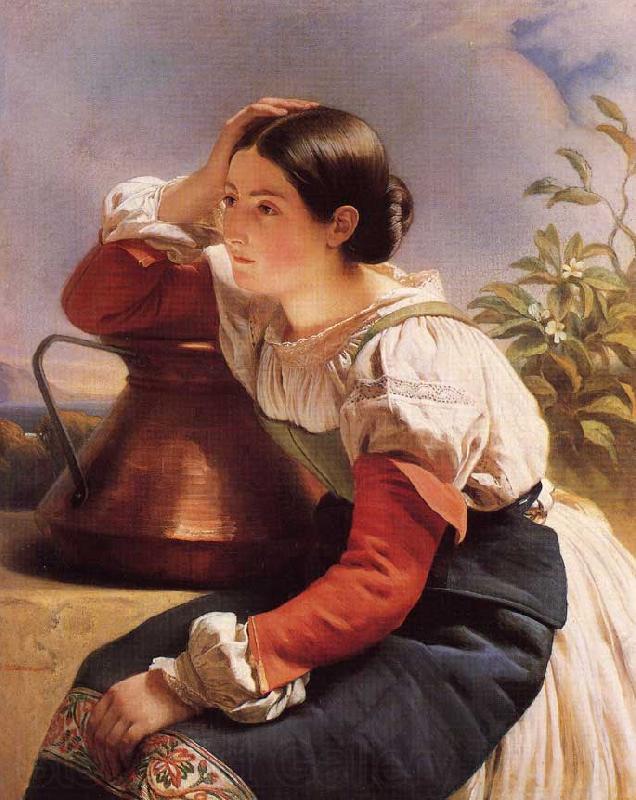 Franz Xaver Winterhalter Young Italian Girl by the Well Spain oil painting art